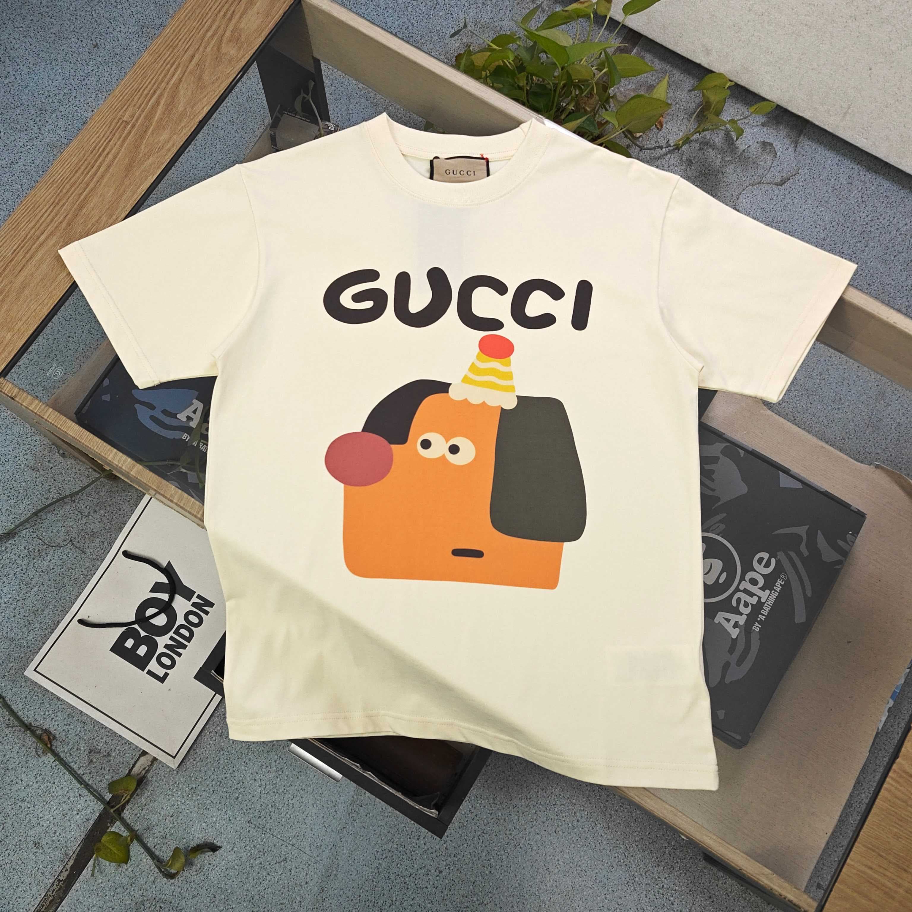 Gucci Letter Logo Print Cotton T-Shirt - Style 02
