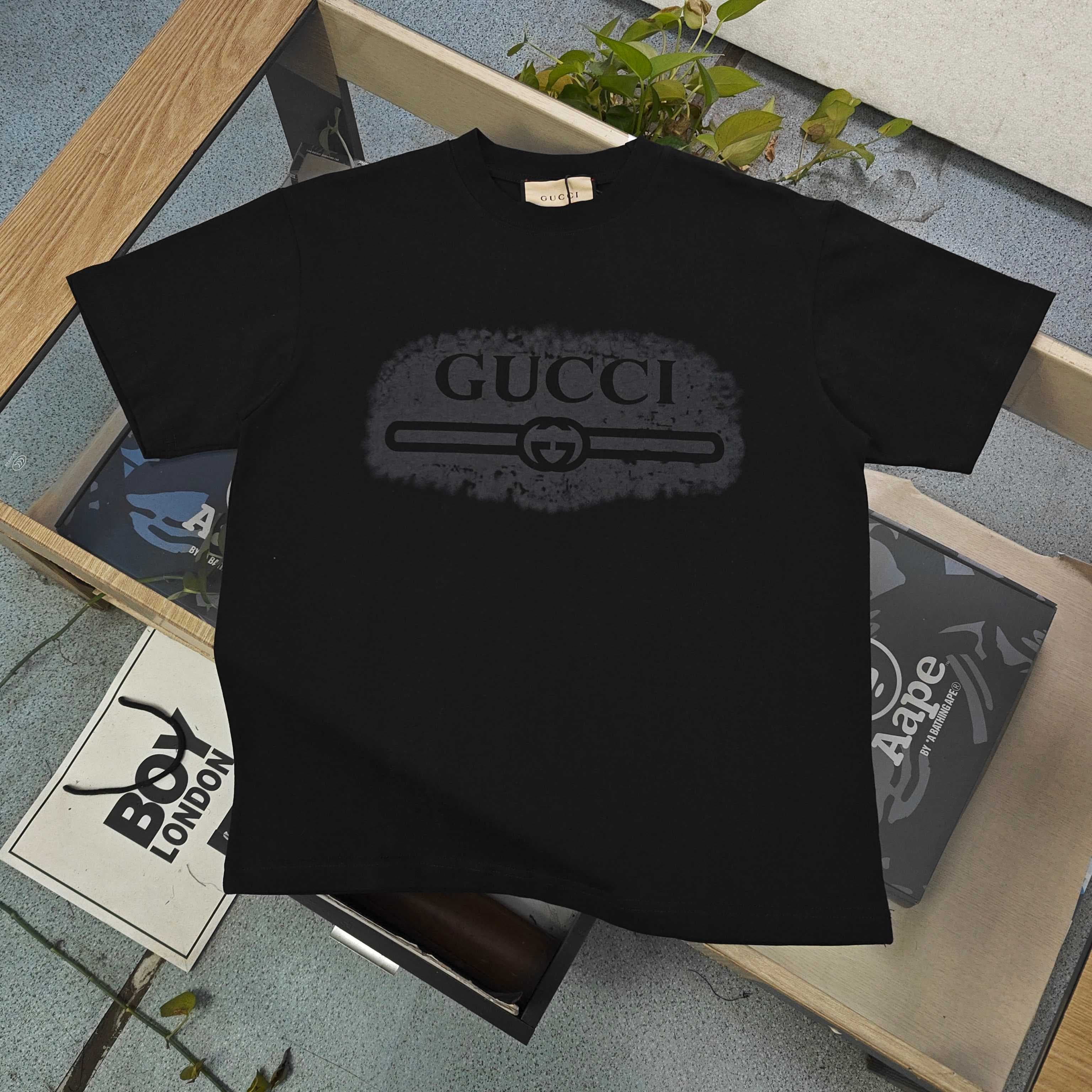 Gucci Letter Logo Print Cotton T-Shirt - Style 01