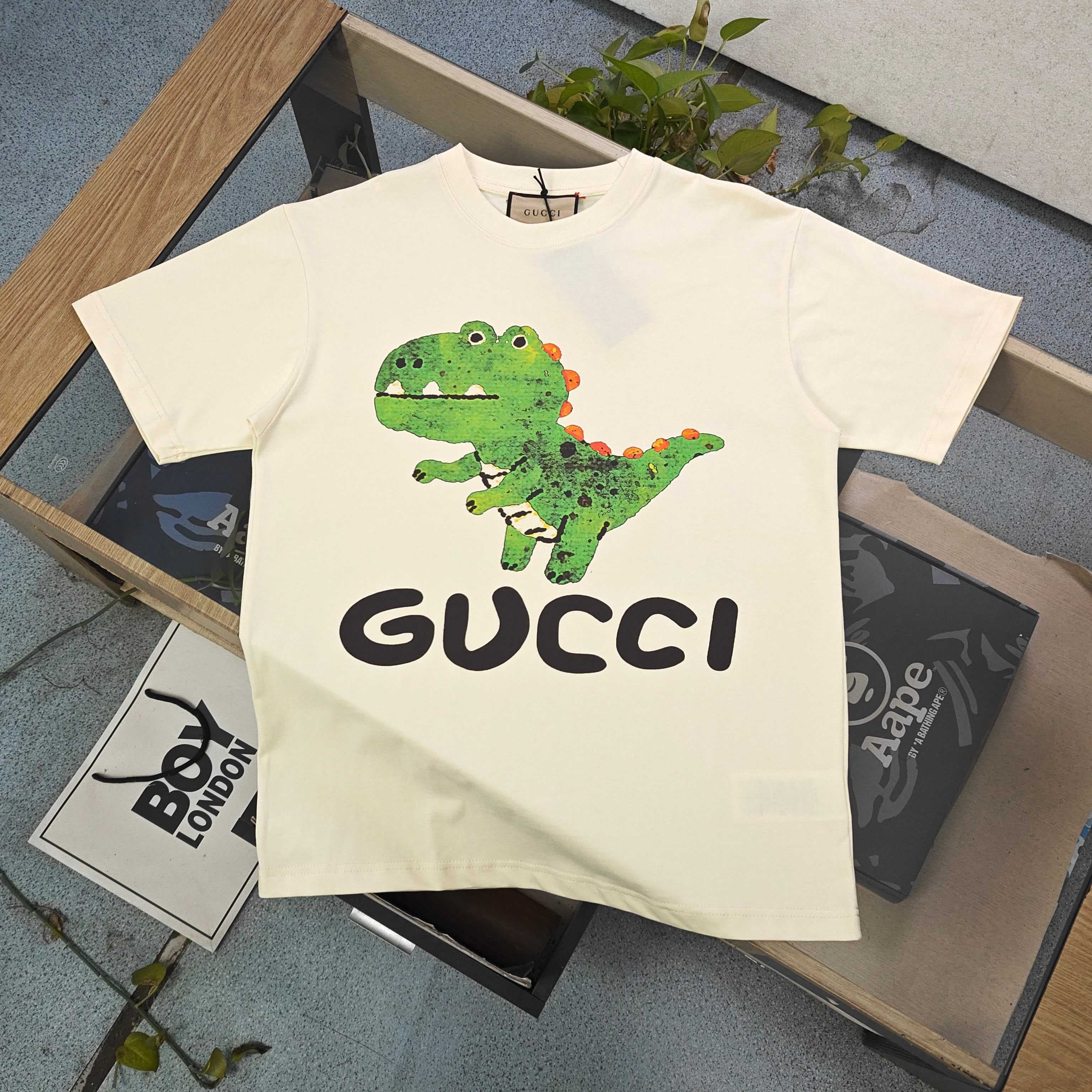 Gucci Letter Logo Print Cotton T-Shirt - Style 06