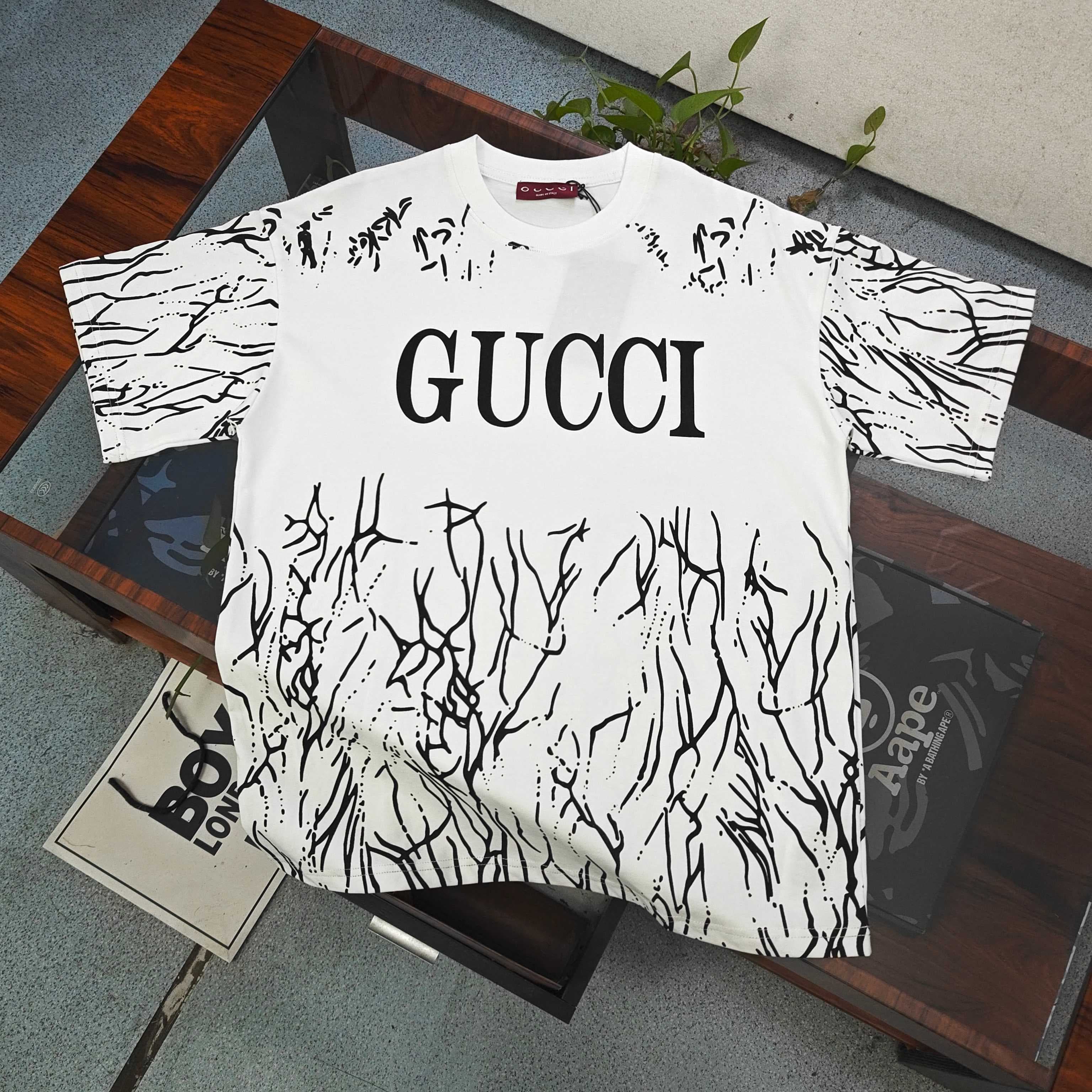 Gucci Letter Logo Print Cotton T-Shirt - Style 07