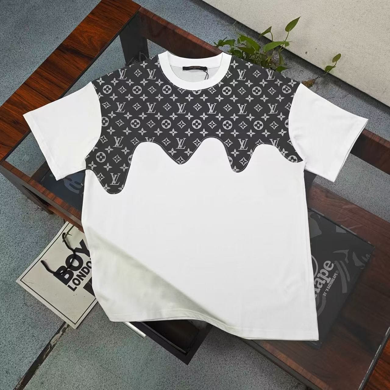 Louis Vuitton Wave Panel Logo Cotton T-Shirt