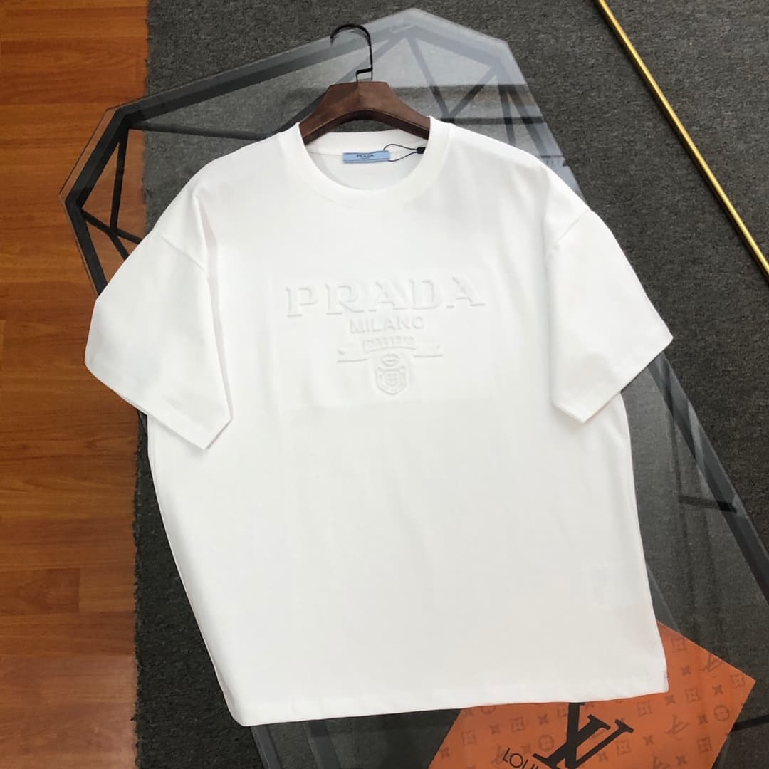 Prada Logo Print Cotton T-Shirt - Style 03