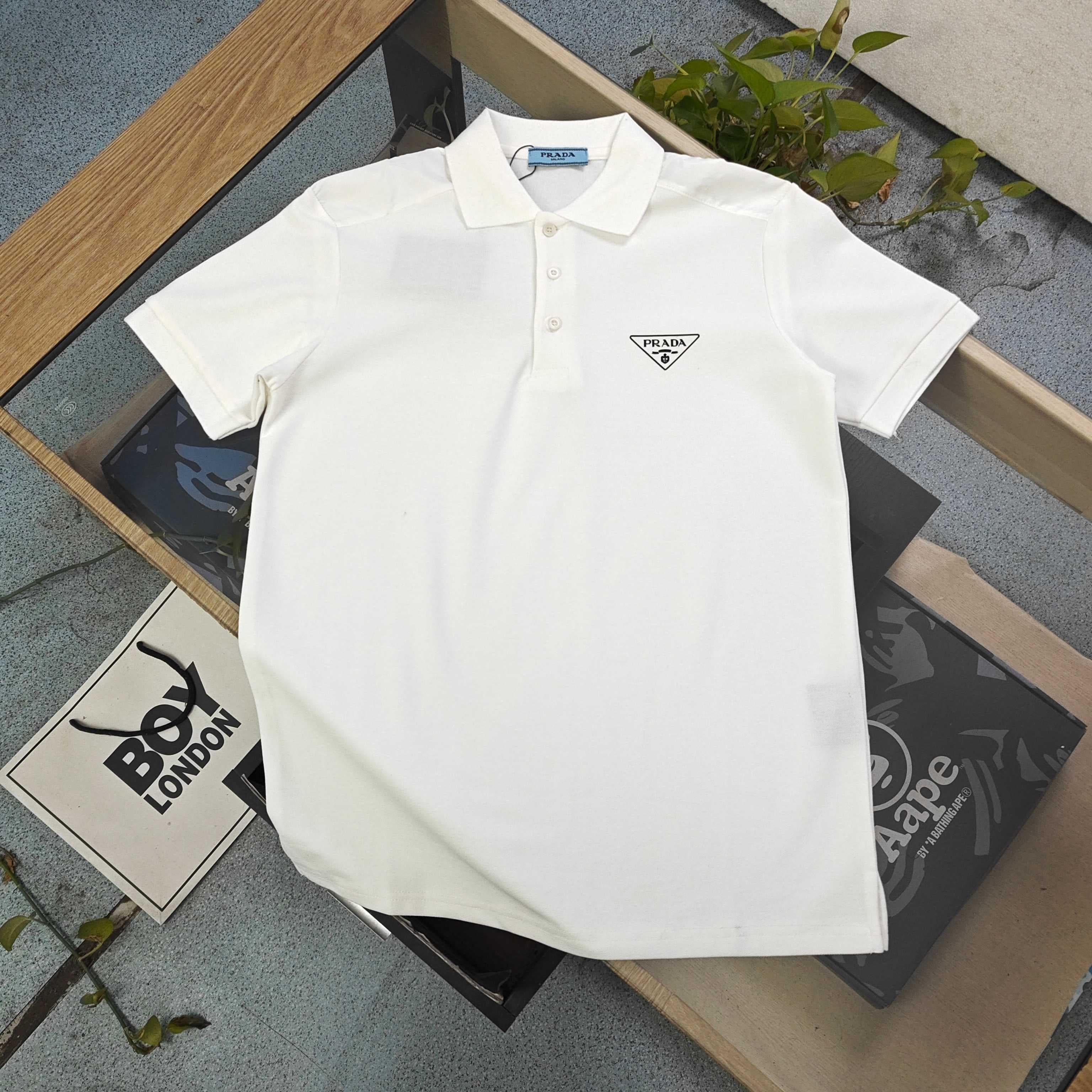 Prada Logo Cotton Polo Shirt